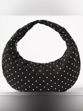 LOFT Black Velvet Sparkle Hobo Bag (Medium Size Bag)